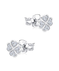Lucky Clover Silver Stud Earring STS-6899